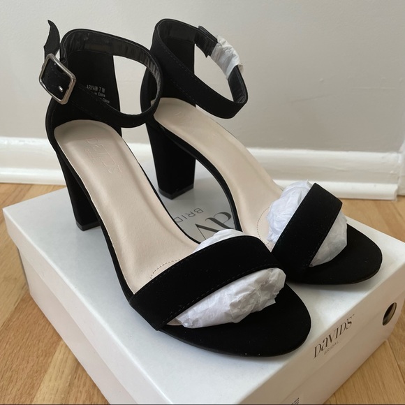 David's Bridal Shoes - NWT David’s Bridal Black Wide Block Heel